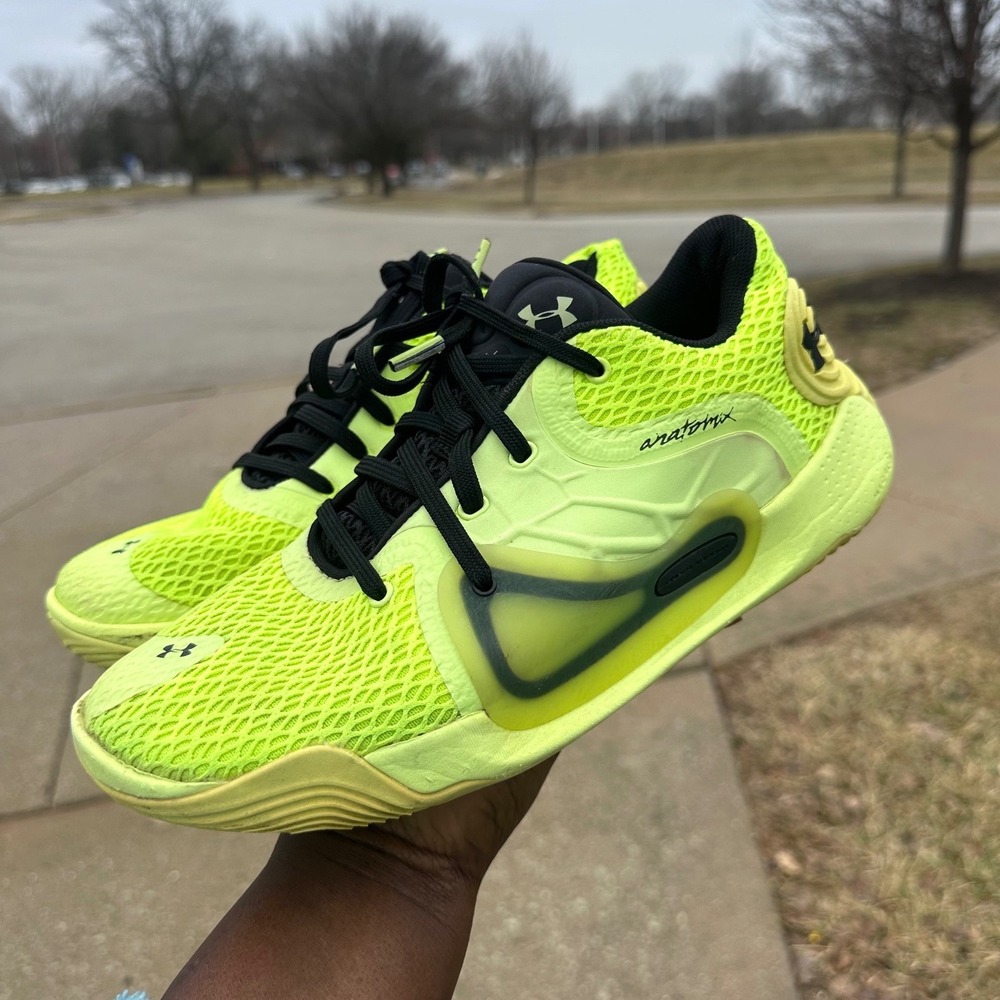 Under Armour Anatomix Spawn 2 Athletic Shoes Unisex Size M7.5 W9 "Neon Yellow" - Picture 8 of 13